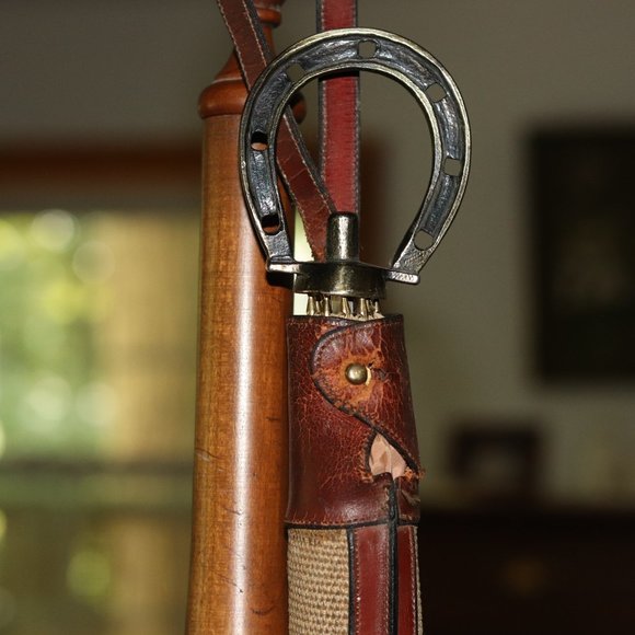 Other - Equine Parasol / Umbrella - Horseshoe Handle and Leather Sleeve
